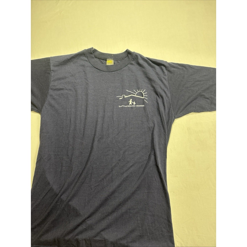 Vintage Jerzees Russell T Shirt Mens Large Navy Mother Child Sunrise Graphic
